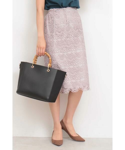 ＊＊N.Natural Beauty Basic / エヌ ナチュラルビューティーベーシック スカート | ケミカルスカラップレーススカート（グレー）