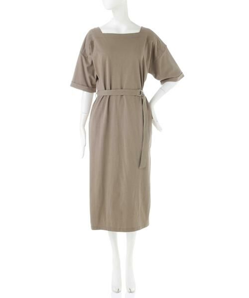 ＊＊N.Natural Beauty Basic / エヌ ナチュラルビューティーベーシック ワンピース | ベルト付ボートネックＴシャツワンピース | 詳細13