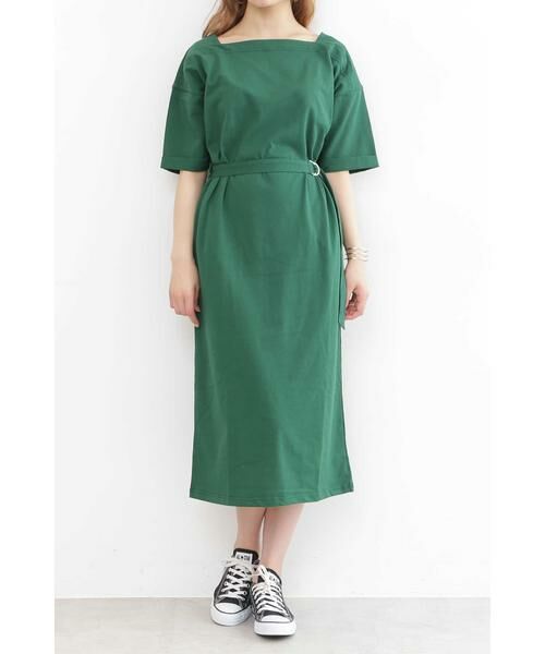 ＊＊N.Natural Beauty Basic / エヌ ナチュラルビューティーベーシック ワンピース | ベルト付ボートネックＴシャツワンピース | 詳細27