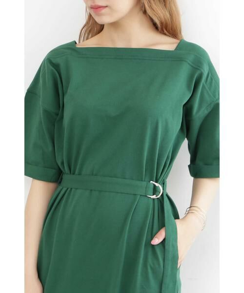 ＊＊N.Natural Beauty Basic / エヌ ナチュラルビューティーベーシック ワンピース | ベルト付ボートネックＴシャツワンピース | 詳細30