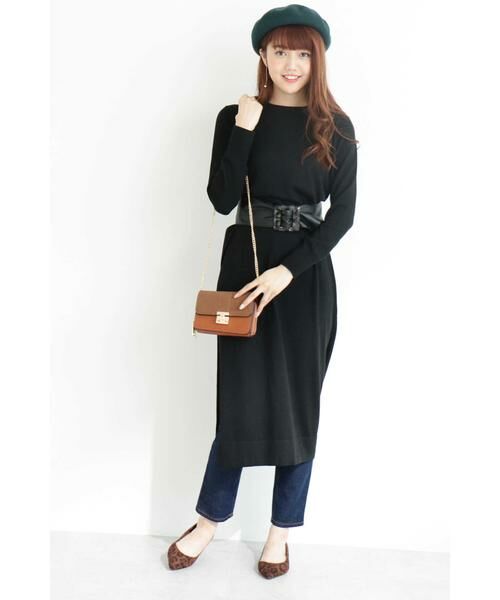 ＊＊N.Natural Beauty Basic / エヌ ナチュラルビューティーベーシック ワンピース | スリットニットワンピース | 詳細2