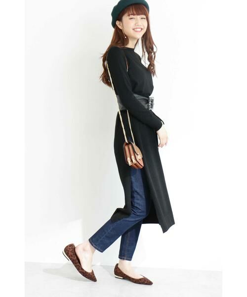 ＊＊N.Natural Beauty Basic / エヌ ナチュラルビューティーベーシック ワンピース | スリットニットワンピース | 詳細3