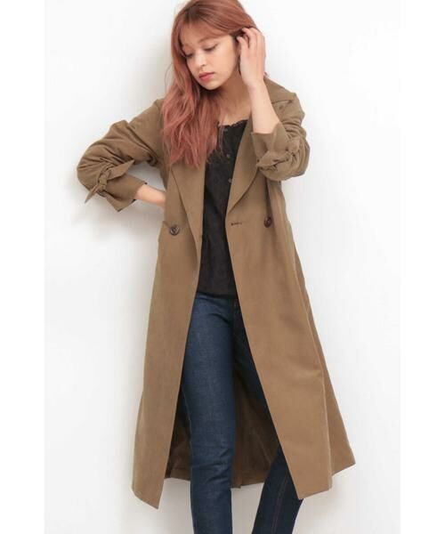 ＊＊N.Natural Beauty Basic / エヌ ナチュラルビューティーベーシック アウター | ピーチナイロンコート（カーキ）