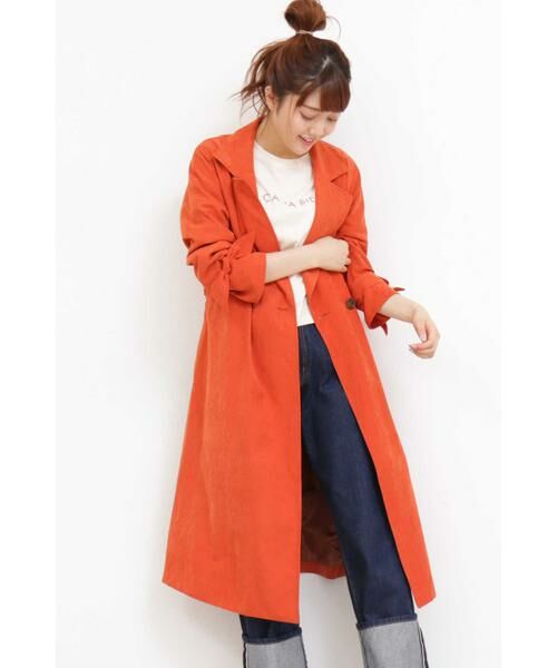 ＊＊N.Natural Beauty Basic / エヌ ナチュラルビューティーベーシック アウター | ピーチナイロンコート（オレンジ）