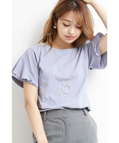 ＊＊N.Natural Beauty Basic / エヌ ナチュラルビューティーベーシック カットソー | デザインスリーブTシャツ（ブルー）