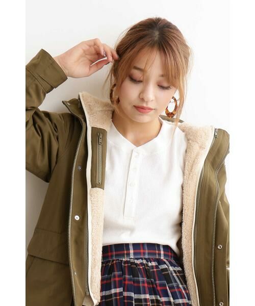 ＊＊N.Natural Beauty Basic / エヌ ナチュラルビューティーベーシック カットソー | ワッフルヘンリーネックカットソー（オフ）