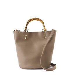 ファー巾着2Wayバンブーショルダーバッグ