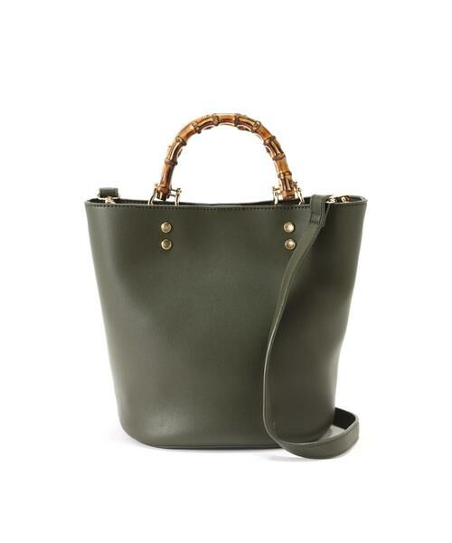 ＊＊N.Natural Beauty Basic / エヌ ナチュラルビューティーベーシック ショルダーバッグ | ファー巾着2Wayバンブーショルダーバッグ（カーキ）