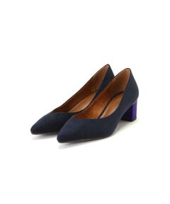 Vカットチャンキーヒールパンプス