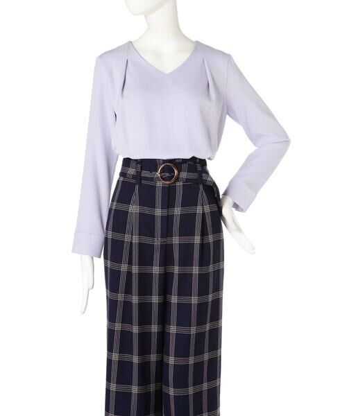 ＊＊N.Natural Beauty Basic / エヌ ナチュラルビューティーベーシック シャツ・ブラウス | タックドレープVネックブラウス | 詳細1