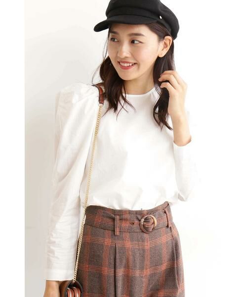 ＊＊N.Natural Beauty Basic / エヌ ナチュラルビューティーベーシック シャツ・ブラウス | パワーショルダーブラウス（ホワイト）