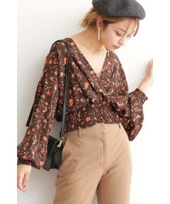 ヴィンテージフラワーカシュクールブラウス