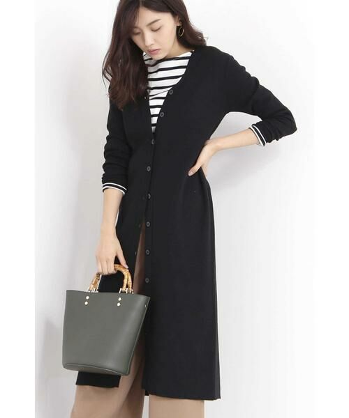 ＊＊N.Natural Beauty Basic / エヌ ナチュラルビューティーベーシック ワンピース | 2Wayミモレレングスニットワンピース（ブラック）