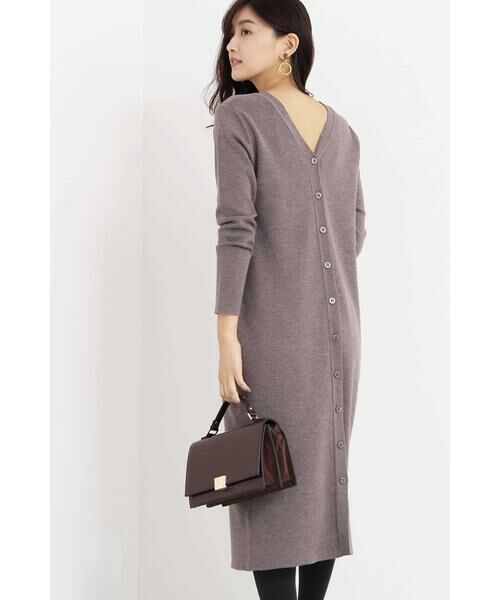 ＊＊N.Natural Beauty Basic / エヌ ナチュラルビューティーベーシック ワンピース | 2Wayミモレレングスニットワンピース（ベージュ）