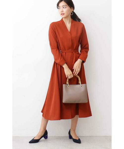 ＊＊N.Natural Beauty Basic / エヌ ナチュラルビューティーベーシック ワンピース | Aラインミモレタイトベルトワンピース | 詳細8