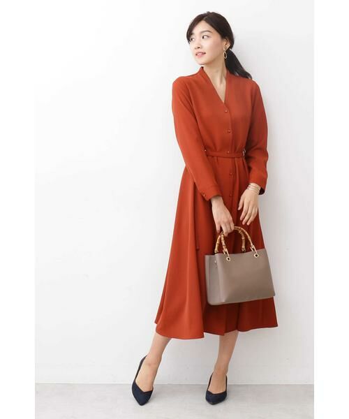 ＊＊N.Natural Beauty Basic / エヌ ナチュラルビューティーベーシック ワンピース | Aラインミモレタイトベルトワンピース | 詳細10