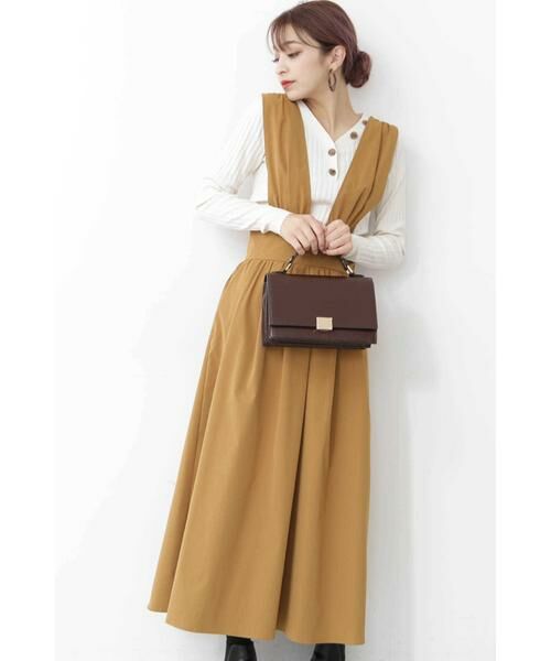 ＊＊N.Natural Beauty Basic / エヌ ナチュラルビューティーベーシック ワンピース | マキシジャンパースカート（ベージュ）