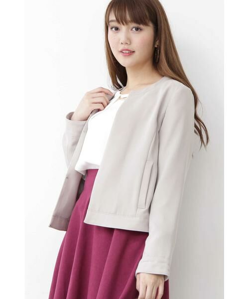 ＊＊N.Natural Beauty Basic / エヌ ナチュラルビューティーベーシック ブルゾン | ポリオリピーチノーカラーブルゾン（ベージュ）