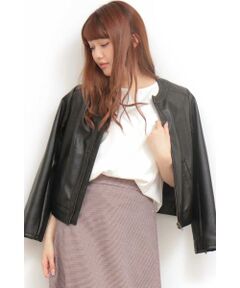 フェイクレザーブルゾン