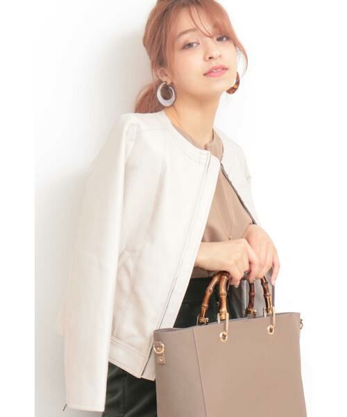 ＊＊N.Natural Beauty Basic / エヌ ナチュラルビューティーベーシック ブルゾン | フェイクレザーブルゾン（オフ）