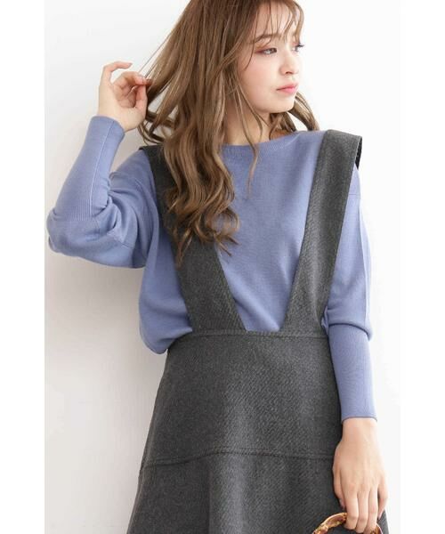 ＊＊N.Natural Beauty Basic / エヌ ナチュラルビューティーベーシック ニット・セーター | ピュアウール ボリュームスリーブニット（ブルー）