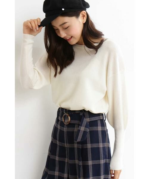 ＊＊N.Natural Beauty Basic / エヌ ナチュラルビューティーベーシック ニット・セーター | ピュアウール ボリュームスリーブニット（オフ）