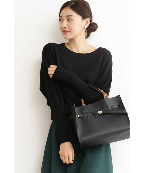 ＊＊N.Natural Beauty Basic / エヌ ナチュラルビューティーベーシック ニット・セーター | ピュアウール ボリュームスリーブニット（ブラック）