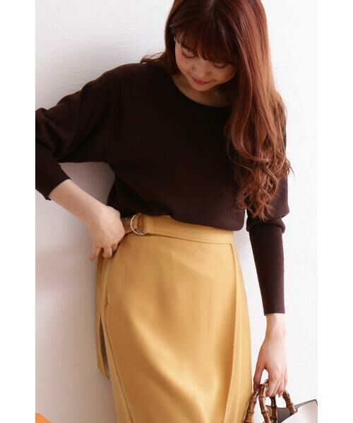 ＊＊N.Natural Beauty Basic / エヌ ナチュラルビューティーベーシック ニット・セーター | ピュアウール ボリュームスリーブニット（ブラウン）