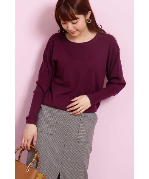 ＊＊N.Natural Beauty Basic / エヌ ナチュラルビューティーベーシック ニット・セーター | ピュアウール ボリュームスリーブニット（パープル）