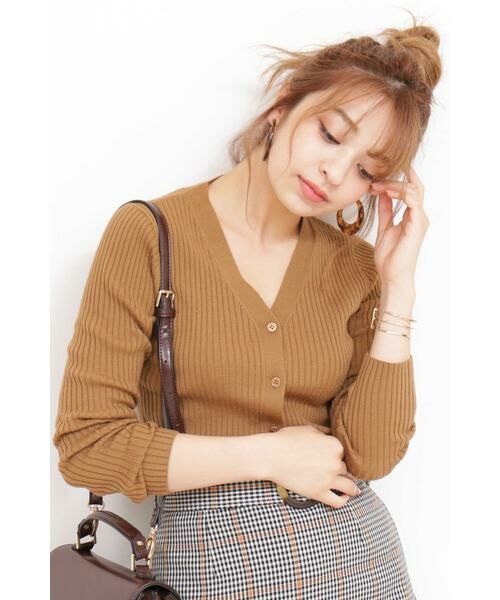 ＊＊N.Natural Beauty Basic / エヌ ナチュラルビューティーベーシック カーディガン・ボレロ | ウールカシミヤベーシックニットカーディガン（キャメル）