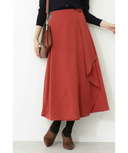 ＊＊N.Natural Beauty Basic / エヌ ナチュラルビューティーベーシック スカート | ラップフリルミモレスカート（オレンジ）