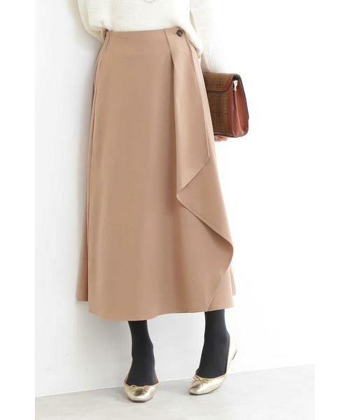 ＊＊N.Natural Beauty Basic / エヌ ナチュラルビューティーベーシック スカート | ラップフリルミモレスカート（ベージュ）