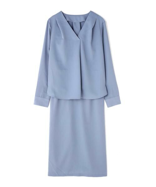 **N.Natural Beauty Basic / エヌ ナチュラルビューティーベーシック ワンピース | ダブルクロスセットアップワンピース(ブルー)