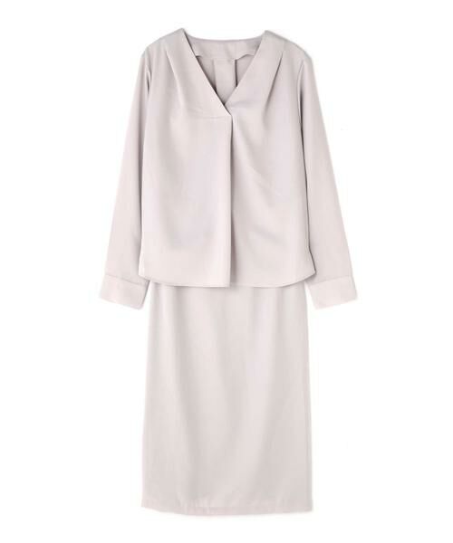 **N.Natural Beauty Basic / エヌ ナチュラルビューティーベーシック ワンピース | ダブルクロスセットアップワンピース(グレー)