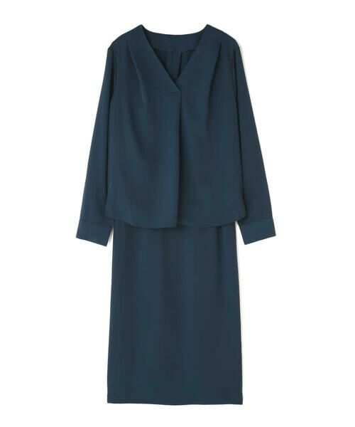 **N.Natural Beauty Basic / エヌ ナチュラルビューティーベーシック ワンピース | ダブルクロスセットアップワンピース(グリーン)