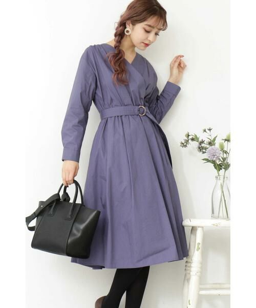 ＊＊N.Natural Beauty Basic / エヌ ナチュラルビューティーベーシック ワンピース | タイプライターカシュクールワンピース（ブルー）