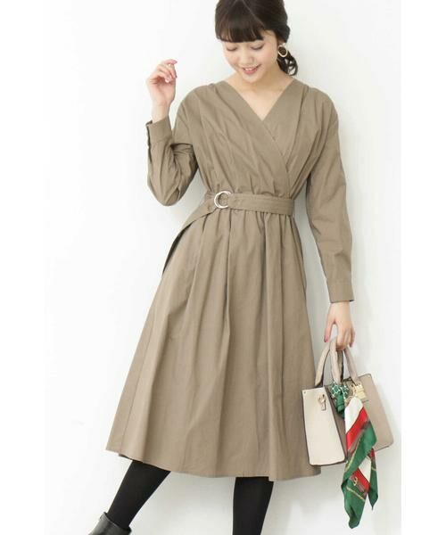 ＊＊N.Natural Beauty Basic / エヌ ナチュラルビューティーベーシック ワンピース | タイプライターカシュクールワンピース（ベージュ）