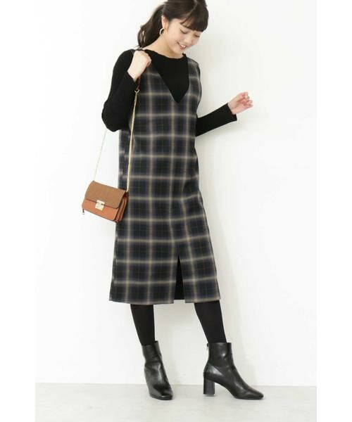 ＊＊N.Natural Beauty Basic / エヌ ナチュラルビューティーベーシック ワンピース | チェック裏起毛ワンピース | 詳細2