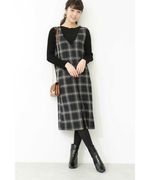 ＊＊N.Natural Beauty Basic / エヌ ナチュラルビューティーベーシック ワンピース | チェック裏起毛ワンピース | 詳細3