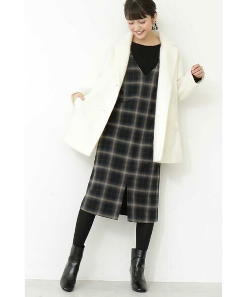 ＊＊N.Natural Beauty Basic / エヌ ナチュラルビューティーベーシック ワンピース | チェック裏起毛ワンピース | 詳細5