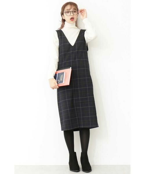 ＊＊N.Natural Beauty Basic / エヌ ナチュラルビューティーベーシック ワンピース | チェック裏起毛ワンピース | 詳細18