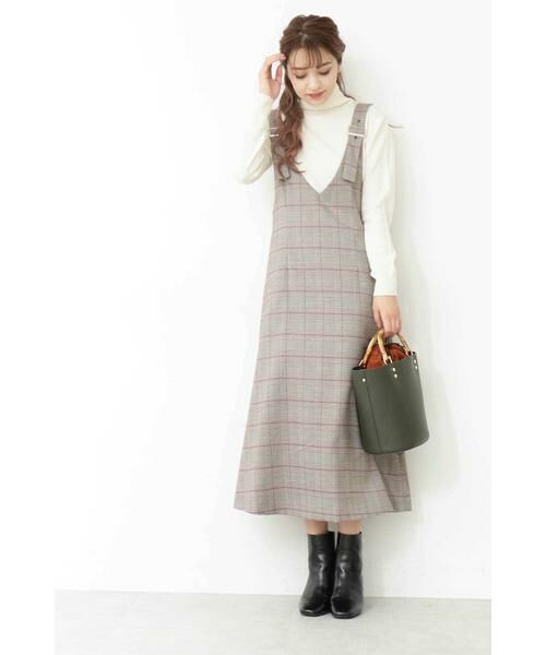 ＊＊N.Natural Beauty Basic / エヌ ナチュラルビューティーベーシック ワンピース | チェックサスペンダーワンピース | 詳細2