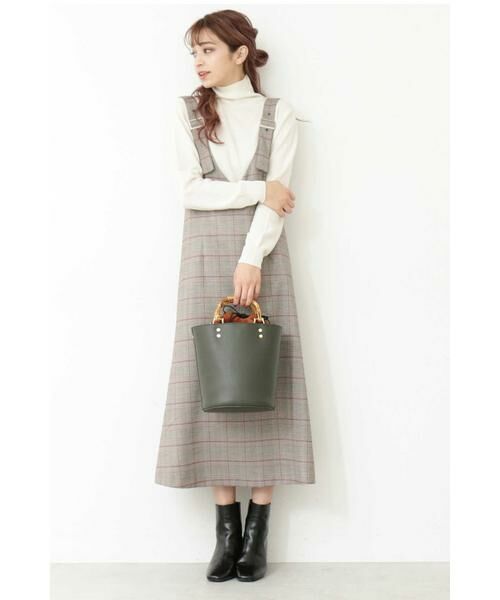 ＊＊N.Natural Beauty Basic / エヌ ナチュラルビューティーベーシック ワンピース | チェックサスペンダーワンピース | 詳細3