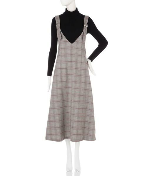 ＊＊N.Natural Beauty Basic / エヌ ナチュラルビューティーベーシック ワンピース | チェックサスペンダーワンピース | 詳細5