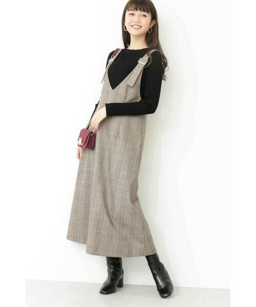 ＊＊N.Natural Beauty Basic / エヌ ナチュラルビューティーベーシック ワンピース | チェックサスペンダーワンピース | 詳細15