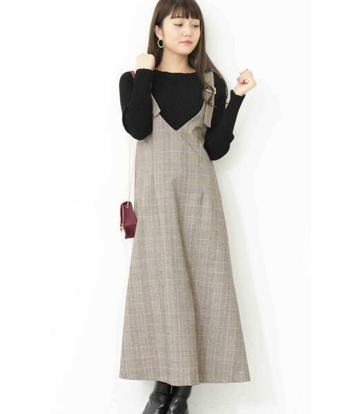 ＊＊N.Natural Beauty Basic / エヌ ナチュラルビューティーベーシック ワンピース | チェックサスペンダーワンピース | 詳細16