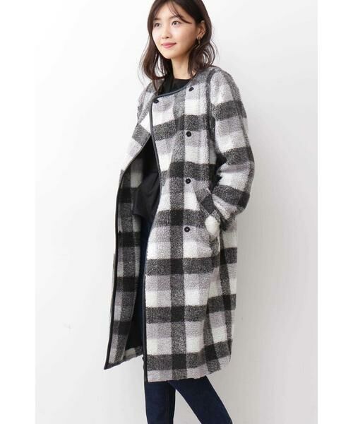 ＊＊N.Natural Beauty Basic / エヌ ナチュラルビューティーベーシック アウター | ボアコート（グレーチェック1）
