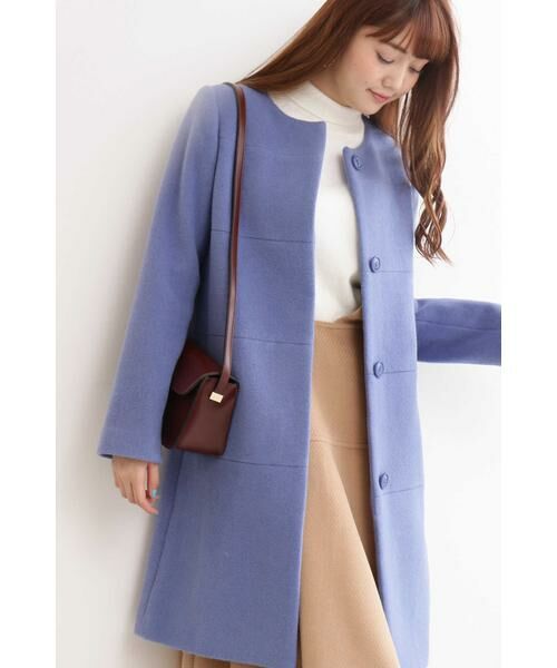 ＊＊N.Natural Beauty Basic / エヌ ナチュラルビューティーベーシック アウター | アンゴラビーバーコート（ブルー）