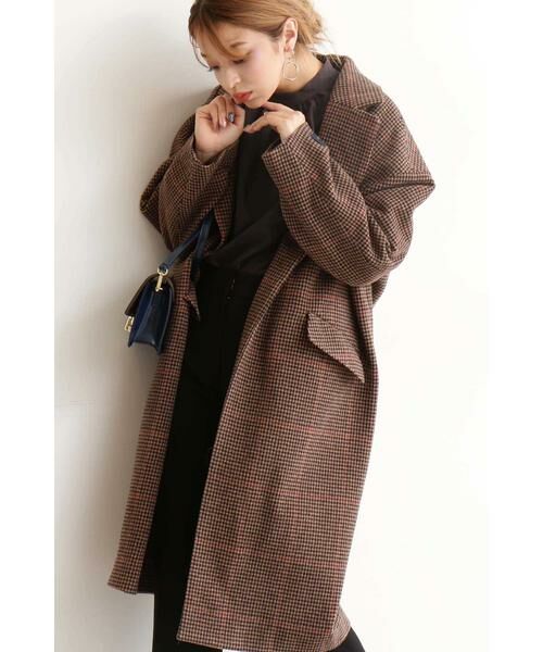 ＊＊N.Natural Beauty Basic / エヌ ナチュラルビューティーベーシック アウター | カラーテーラードコート（ブラウンチェック1）