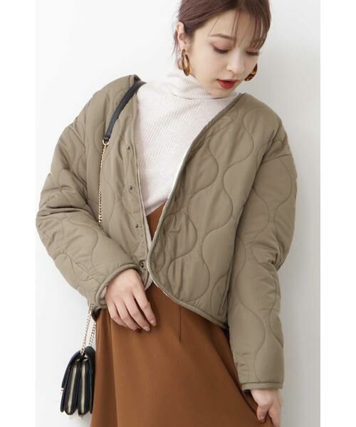 ＊＊N.Natural Beauty Basic / エヌ ナチュラルビューティーベーシック ブルゾン | リバーシブルボアブルゾン（カーキ×オフ1）